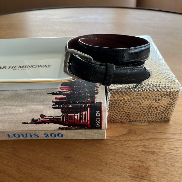Ralph Lauren Genuine American Alligator Belt Black - Sterling Silver Buckle main image 4